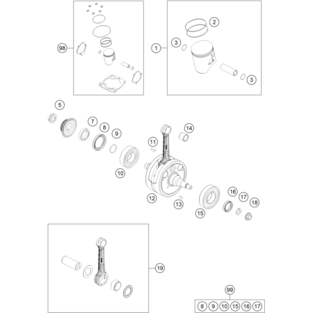 VILEBREQUIN, PISTON HUSQVARNA 300 TE 2027 - DUBOST HVA